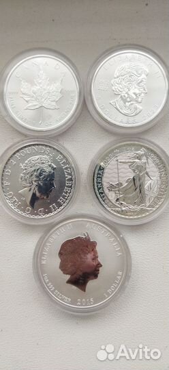 Монеты Канады, Австралии, Великобритании. Серебро
