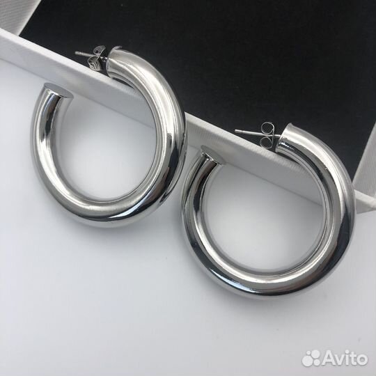 Серьги кольца крупные хупы PWE 1042