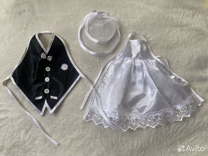 Свадебные наряды на бутылку шампанского/вина