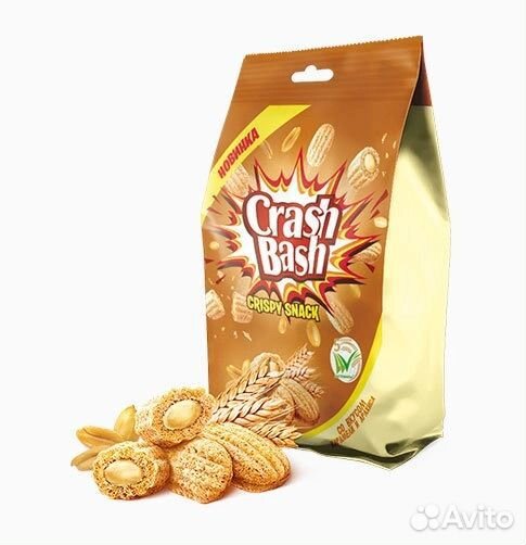 Снек Crashbash карамель-арахис, 150г