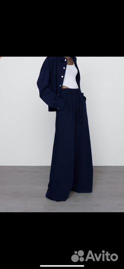 Широкие брюки zara из джинсы