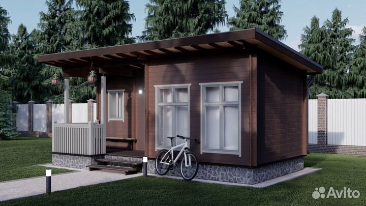 Садовый домик с террасой «Ривьера»