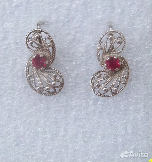 Серебряные серьги. Кулон Кольцо.ссср