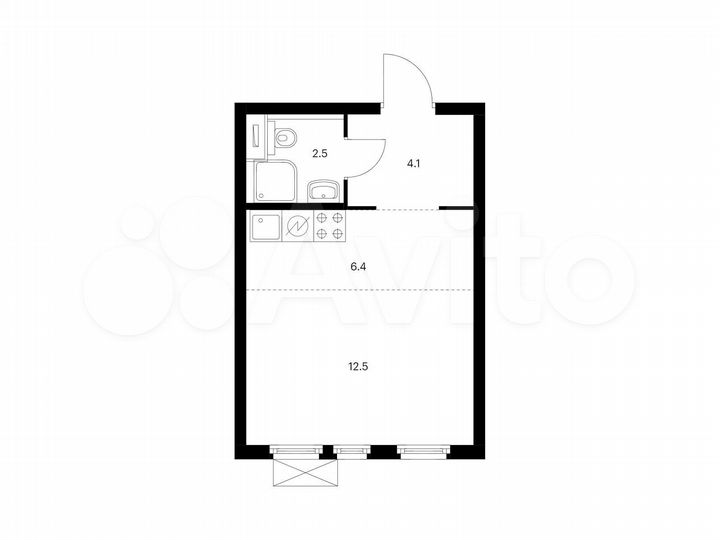 Квартира-студия, 25,5 м², 20/33 эт.