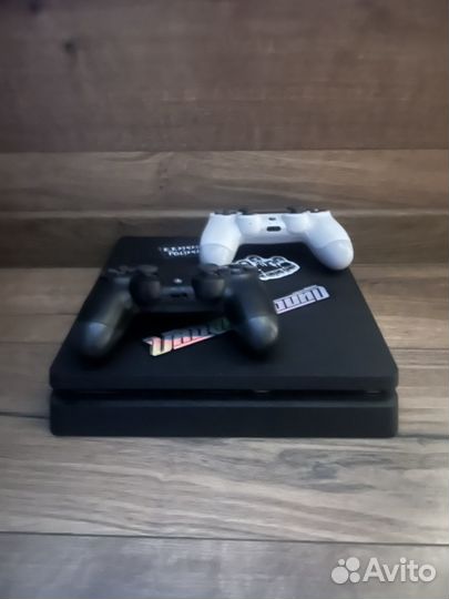 Sony playstation 4 slim+8игр+2геймпада