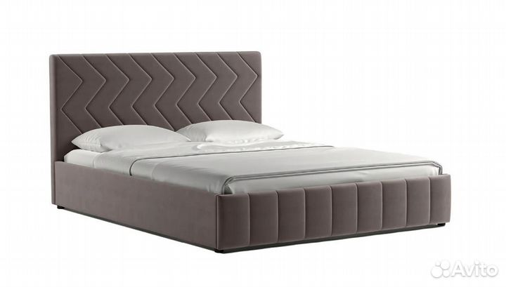 Кровать Милана велюр коричневый