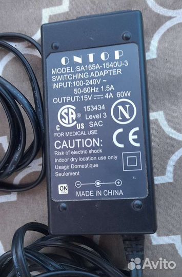 Блок питания 15v-4a 60W