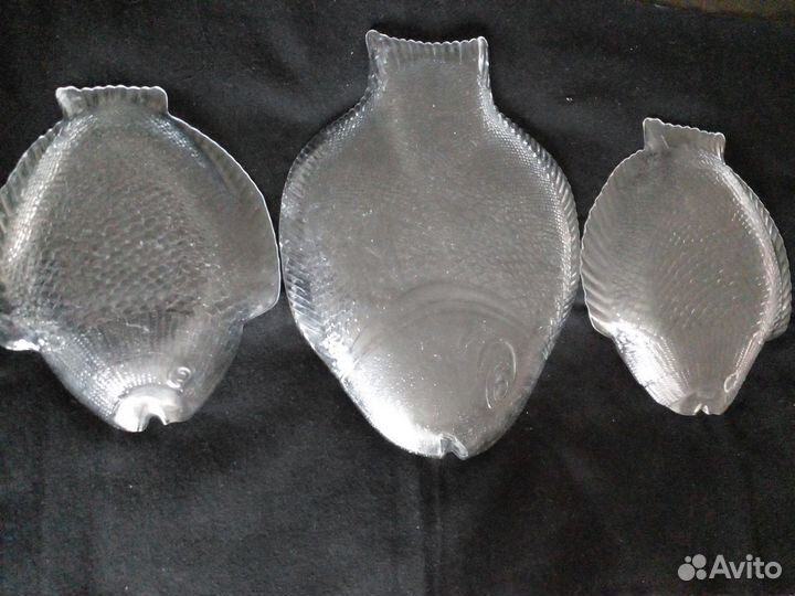 Тарелки рыбы 1 шт 34Х26 и 2 шт 26Х21 см