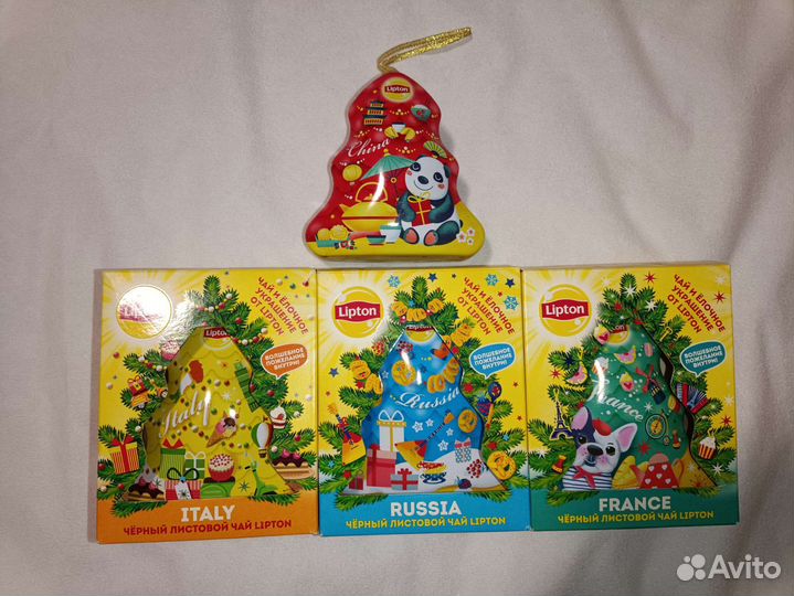 Lipton ёлочные украшения жестяная коробка