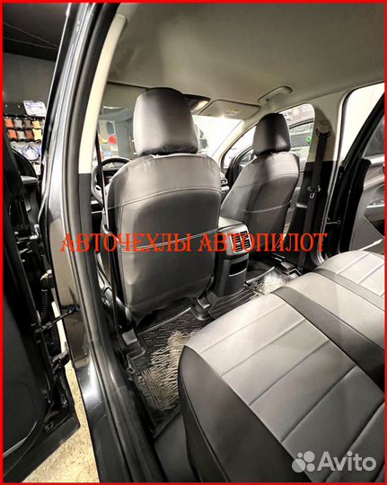 Чехлы Автопилот Kia Sportage 5 из экокожи чёр-сер