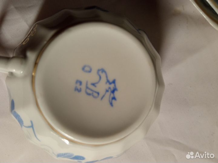 Чайная пара Голубой цветок.Вербилки