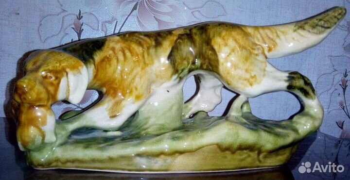 Статуэтка СССР. Собака охотничья Сеттер с дичью