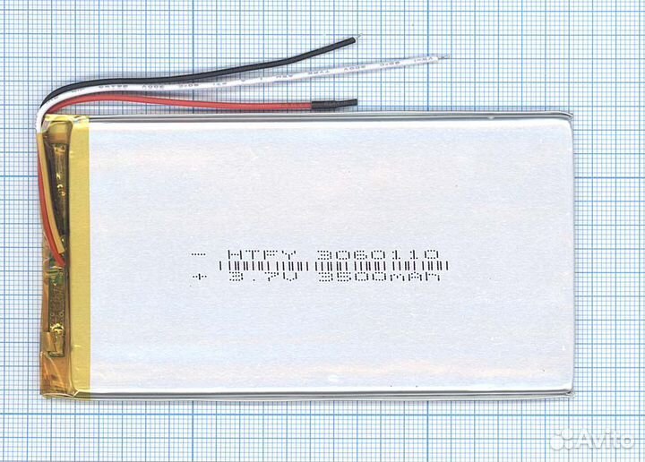 Аккумулятор Li-Pol (батарея) 3*60*110мм 3pin 3.7V