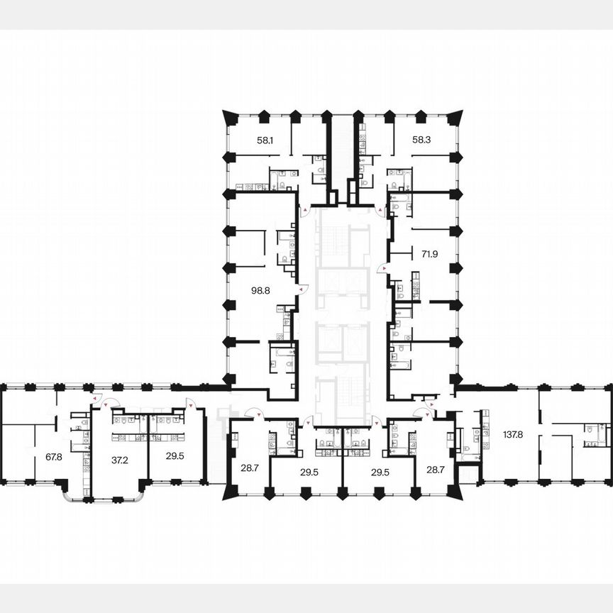 3-к. квартира, 98,8 м², 3/44 эт.