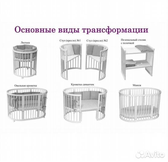 Детская кроватка трансформер 7 в 1