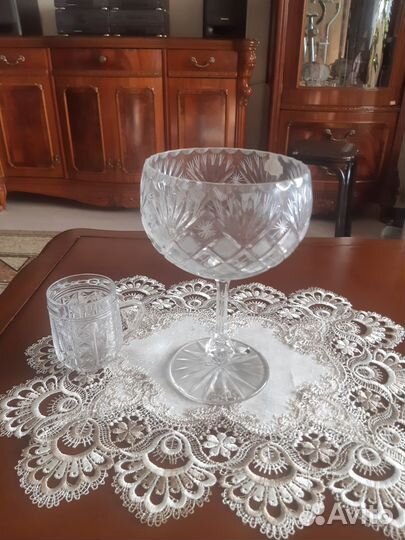 Конфетница на ножке СССР хрусталь
