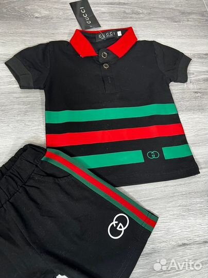 Летний Костюм Поло Gucci Черный Размер 2 Года
