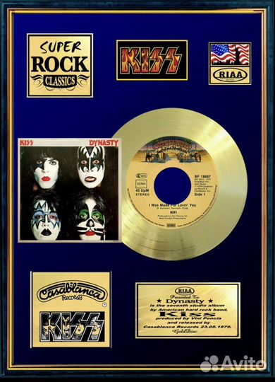 Сувенирный золотой сингл, золотой винил диски