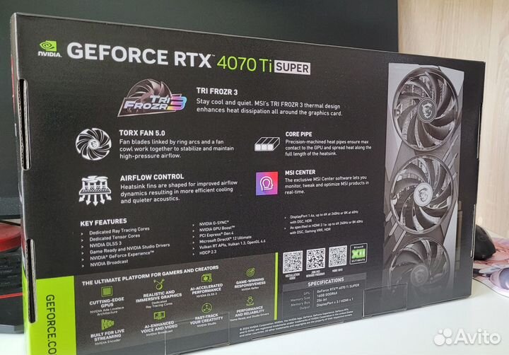 Видеокарта MSI RTX 4070 Ti Super Gaming X Slim 16G