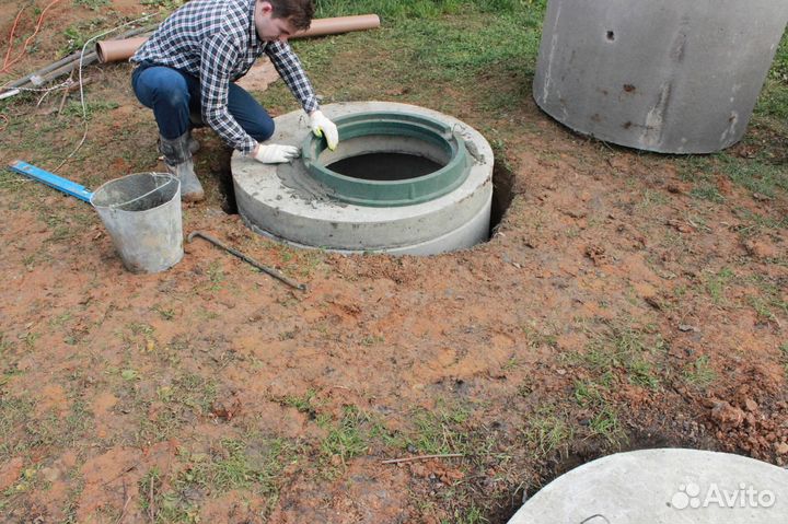 Септик из бетонных колец под ключ с установкой