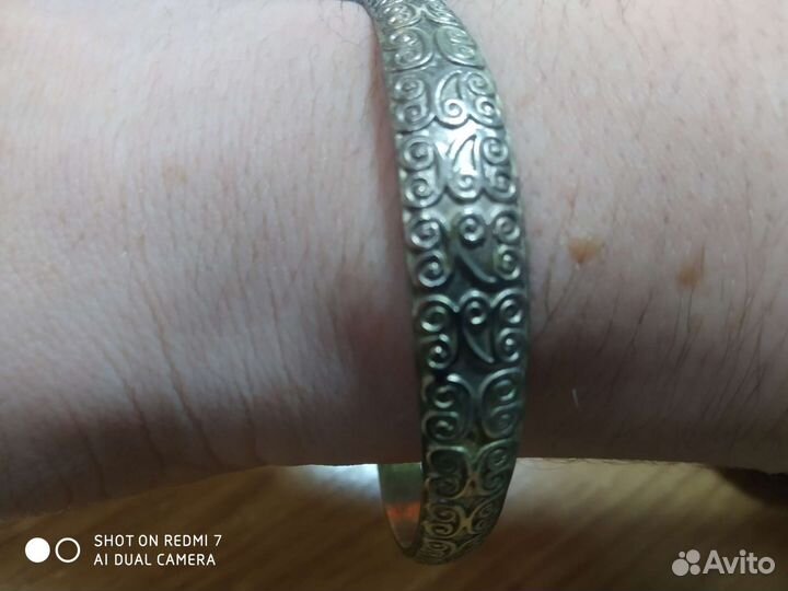 Браслет серебро кубачи, серьги, брошь СССР