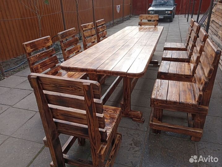 Стол и стулья из массива сосны