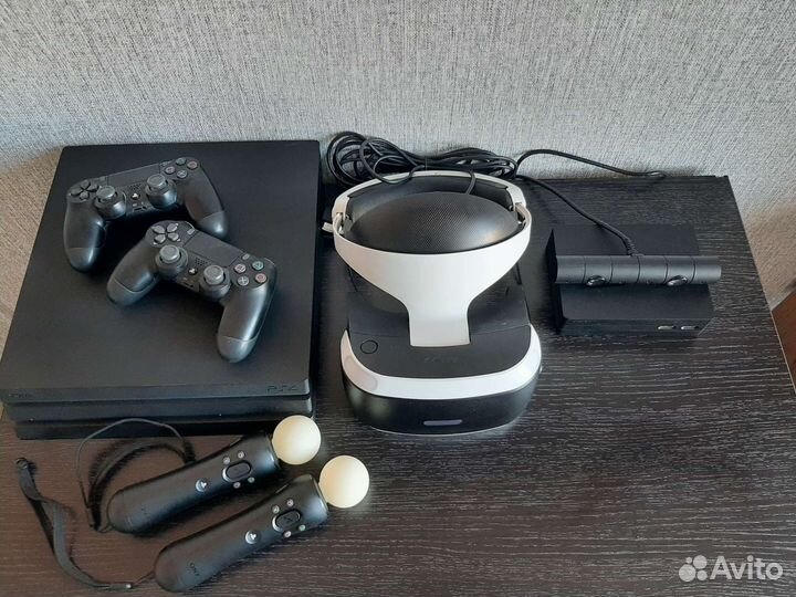 Sony playstation 4 PS4 pro 1tb с играми + vr