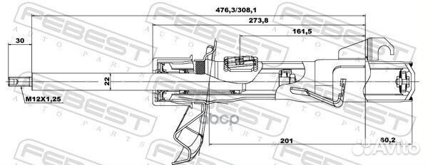 Амортизатор передний левый mazda 3 BK 2003-2010