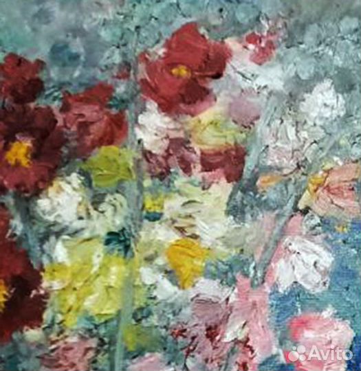 Картина маслом, натюрморт, букет, авторская работа