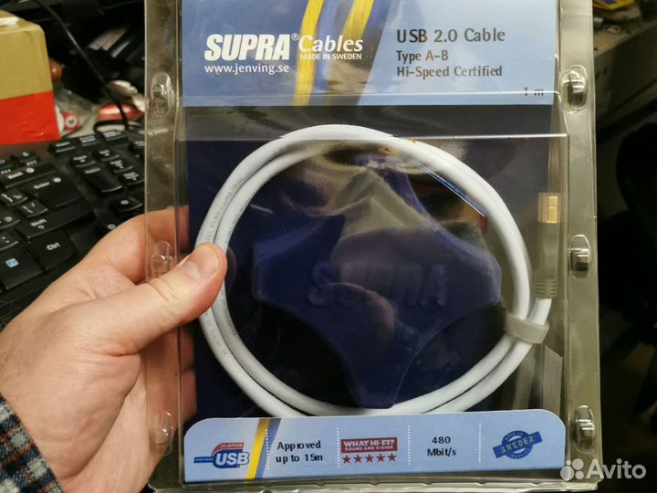 Кабель USB Supra USB 2.0 A-B