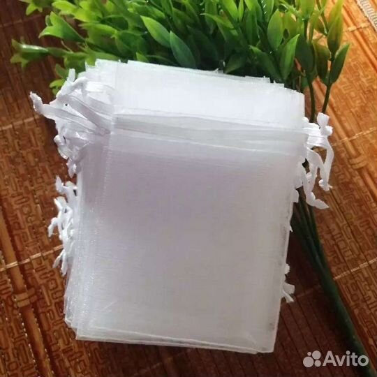 Мешочки из органзы 50шт пакетики 9х12см белые