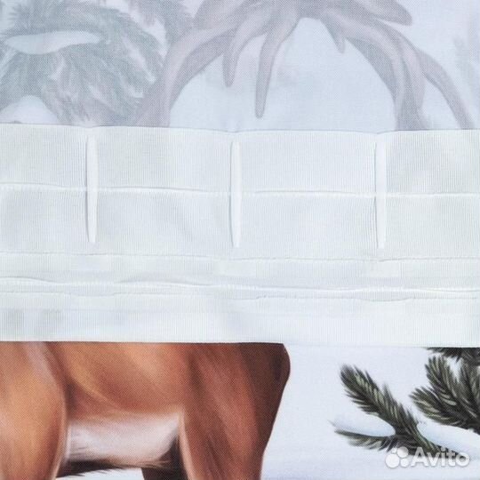 Новогодний комплект штор для кухни с подхватами 'С