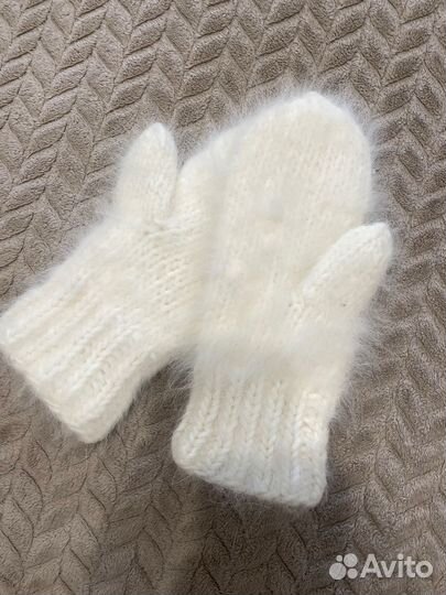 Варежки из пуха кролика