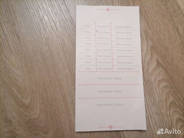 Настольная игра мафия