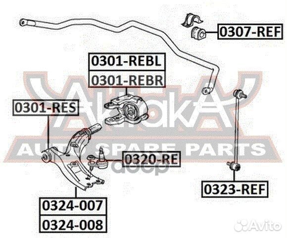 Тяга стабилизатора передняя 0323REF asva