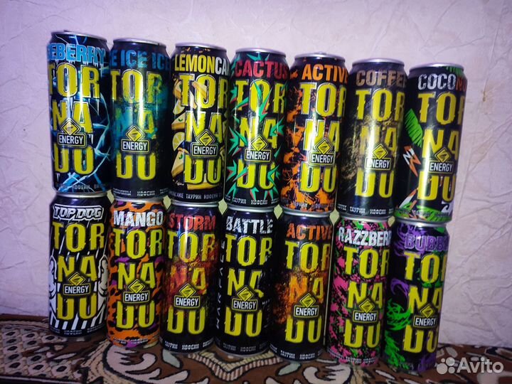 Коллекция банок энергетиков