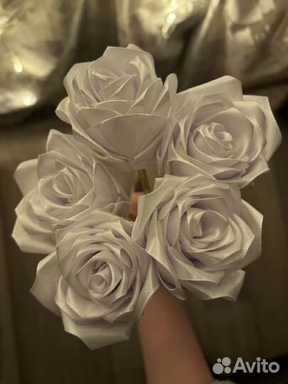 Цветы из атласных лент по индивидуальному заказу