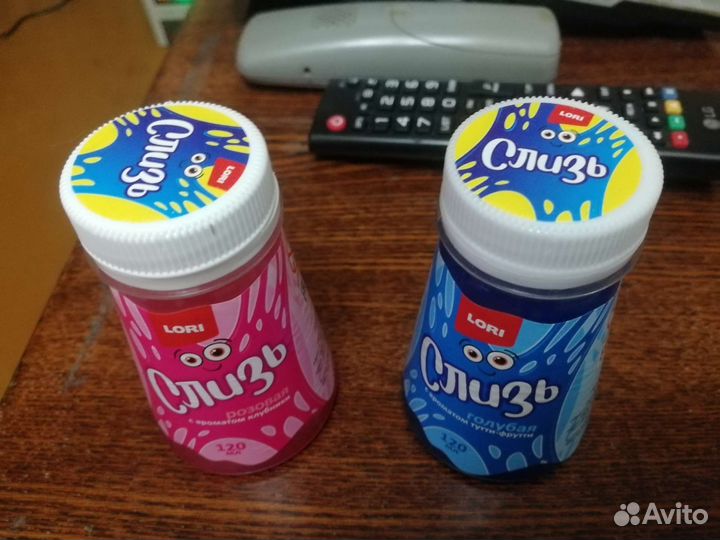 Слизь синяя и розовая