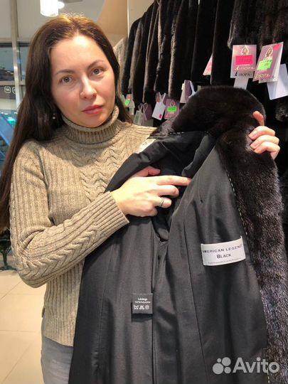 Длинная норковая шуба