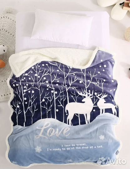 Плед покрывало детский 100*140 двухслойный