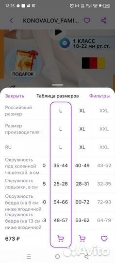 Компрессионные чулки 1 класс