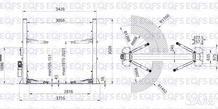 ES-5 Подъемник 2-хст. г/п 5т (380 V)