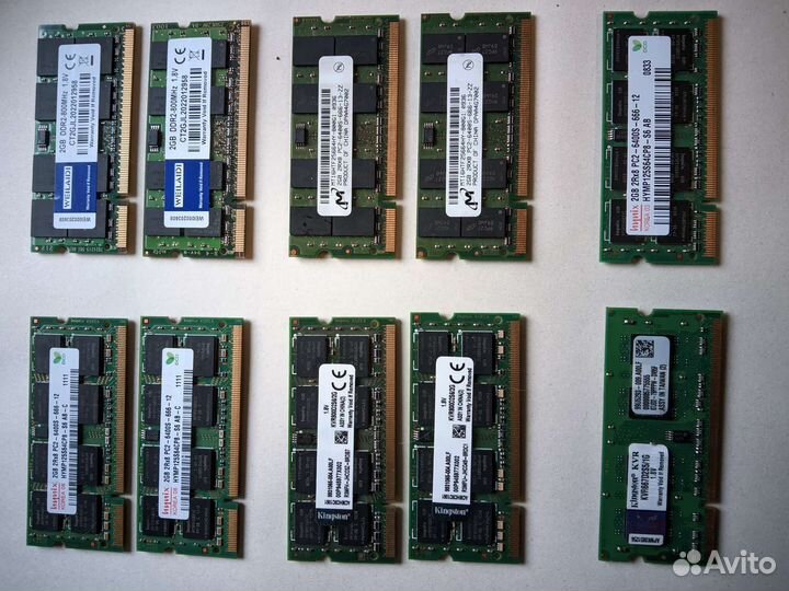 Память SO dimm DDR1/DDR2/DDR3 для ноутбука