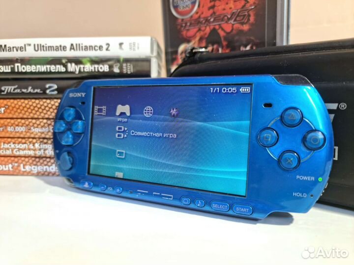 Sony PSP 3008 Blue 2 Gb + Диск + Чехол