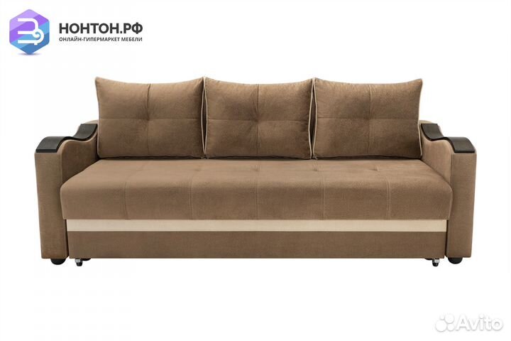 Диван еврокнижка Волна коричневый