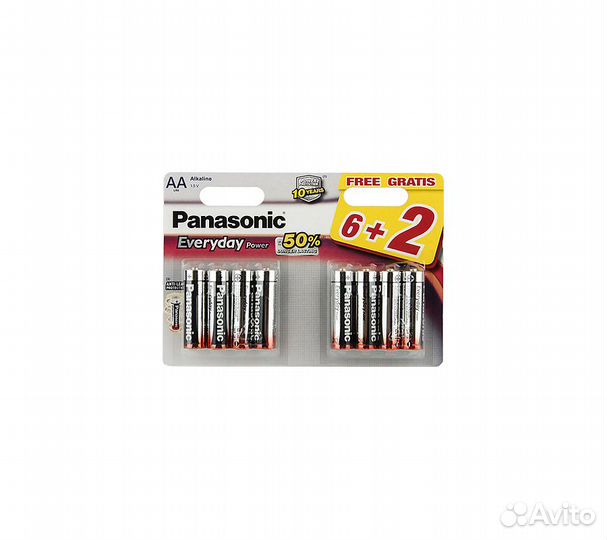 Батарейки Panasonic LR6REE/8B2F AA щелочные Everyd