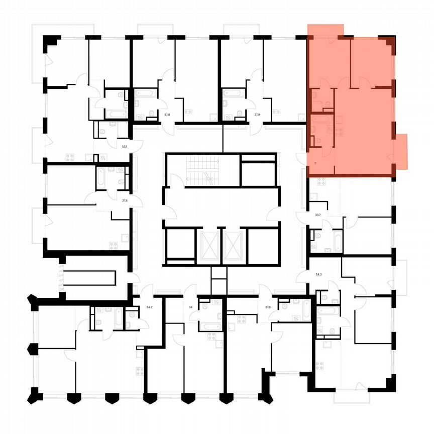 2-к. квартира, 60 м², 10/13 эт.