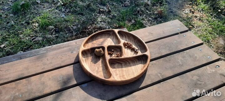 Тарелка Деревянная для сыра и меда, сырная тарелка