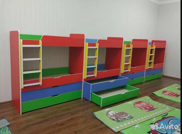 Кровать для детского сада выкатная, выдвижная опт