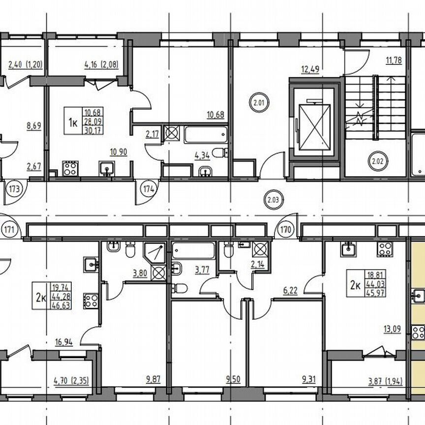 1-к. квартира, 33,7 м², 2/12 эт.